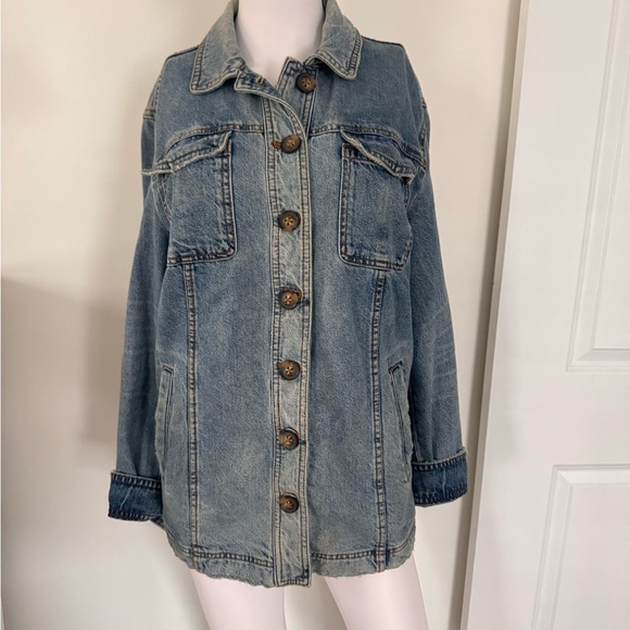 Free People Classic Blue Jean Jacket - Picture 2 of 7